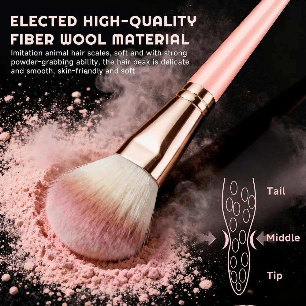 70Pcs Pink Professional Multi-Functional Makeup Brushes & Tools Set Kit